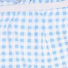 Girls' Light Sky Blue Regular Fit Gingham Check Bloomer, हल्का नीला, small image number null