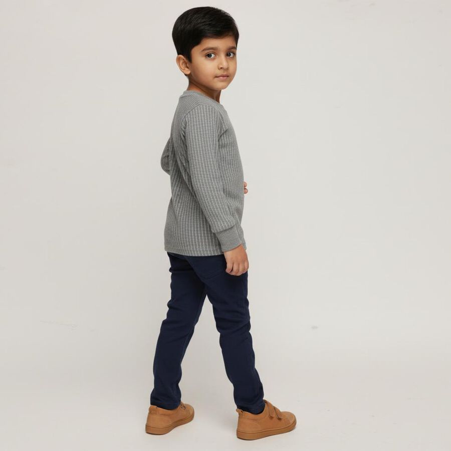 Boys Muted Charcoal Grey Thermal, मिश्रित हल्का ग्रे, large image number null