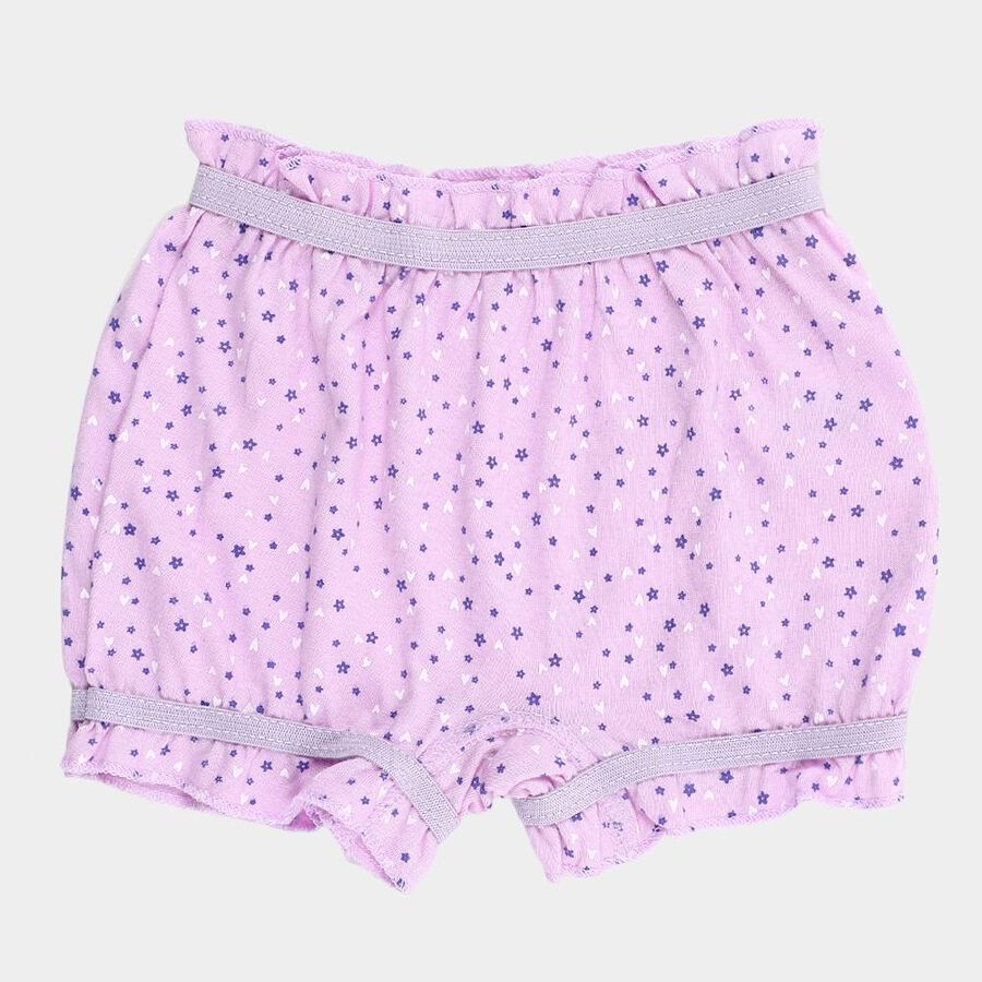 Girls' Light Lavender Printed Ruffled Bloomers, लाइलेक, large image number null