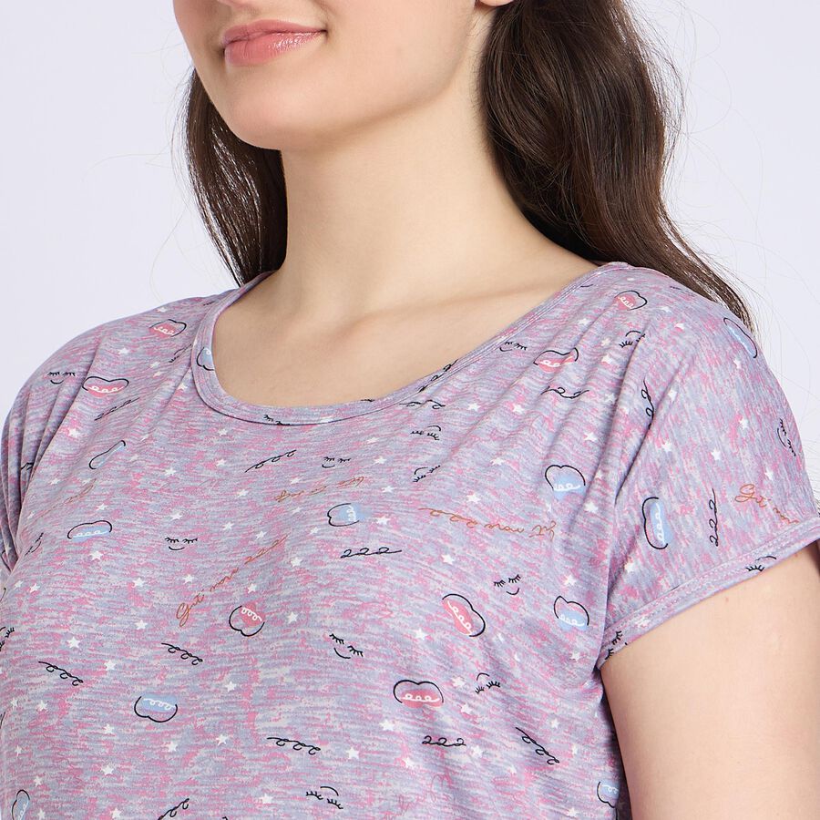 Ladies' Nighty , मिश्रित मध्यम ग्रे, large image number null