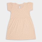 Infant Girls' 100% Cotton Frock , Peach, small image number null