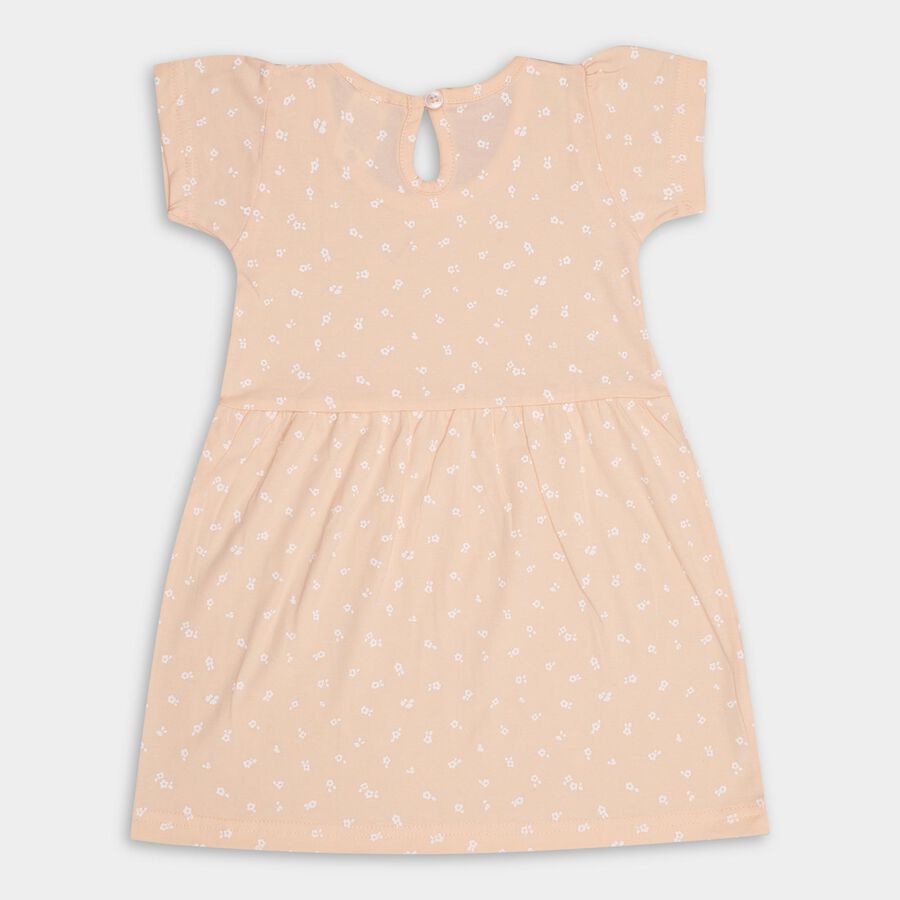 Infant Girls' 100% Cotton Frock , Peach, large image number null