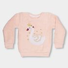 Girls Light Pink Crew Neck Casual Sweatshirt, Light Pink, small image number null