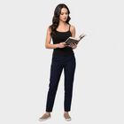 Women Black Cotton Scoop Neck Camisole Slips, काला, small