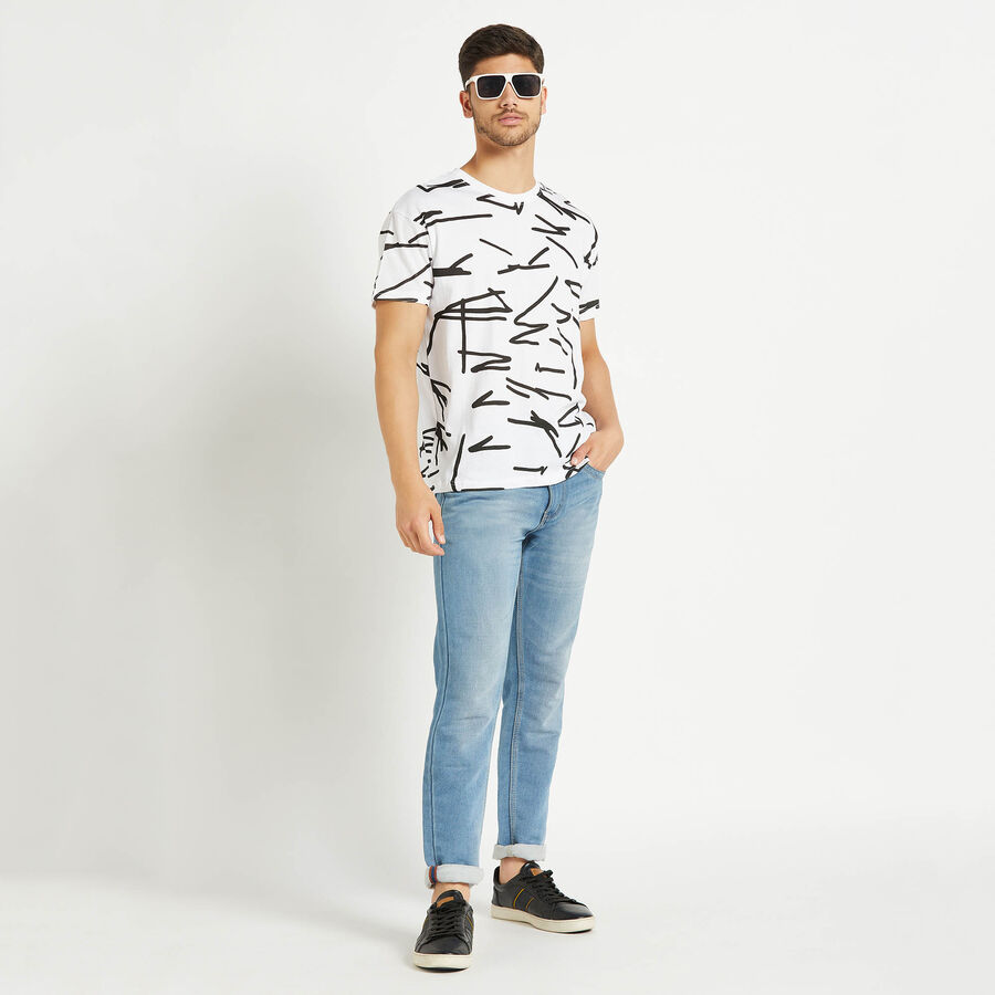 Round Neck T-Shirt, White, large image number null
