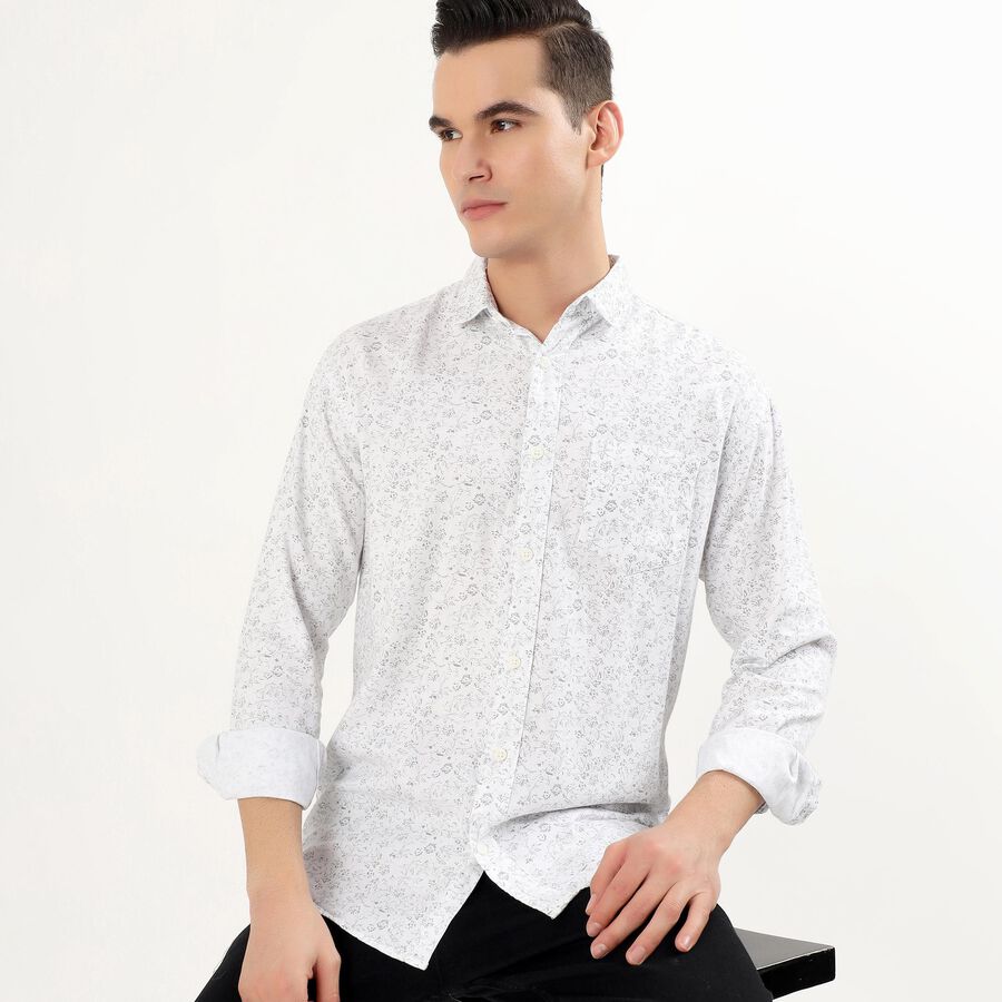Men's 100% Cotton Casual Shirt, White, large image number null