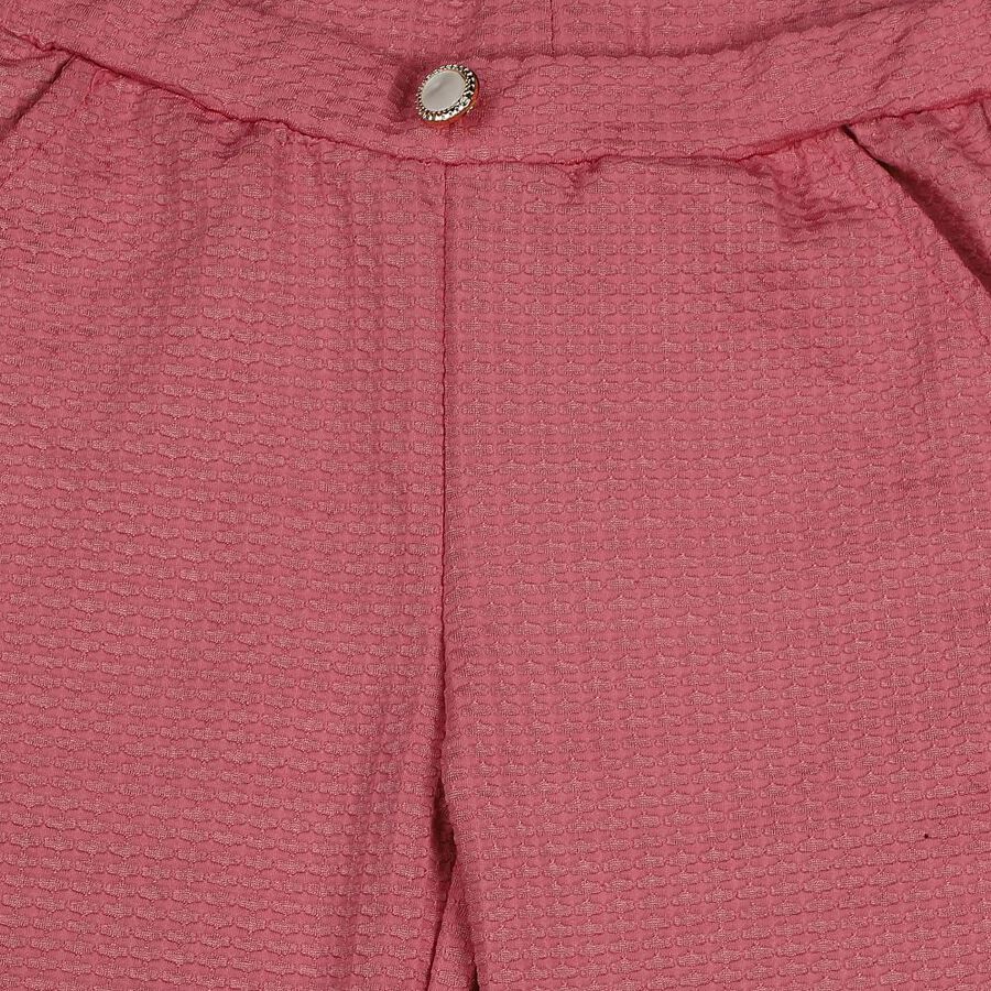 Girls Pink Regular Fit Textured Trousers, गुलाबी, large