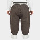 Infants' Grey Jogger Fit Embroidered Trousers, गहरा ग्रे, small