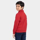 Boys' Red Funnel Neck Pullover Sweatshirt, मरून, small