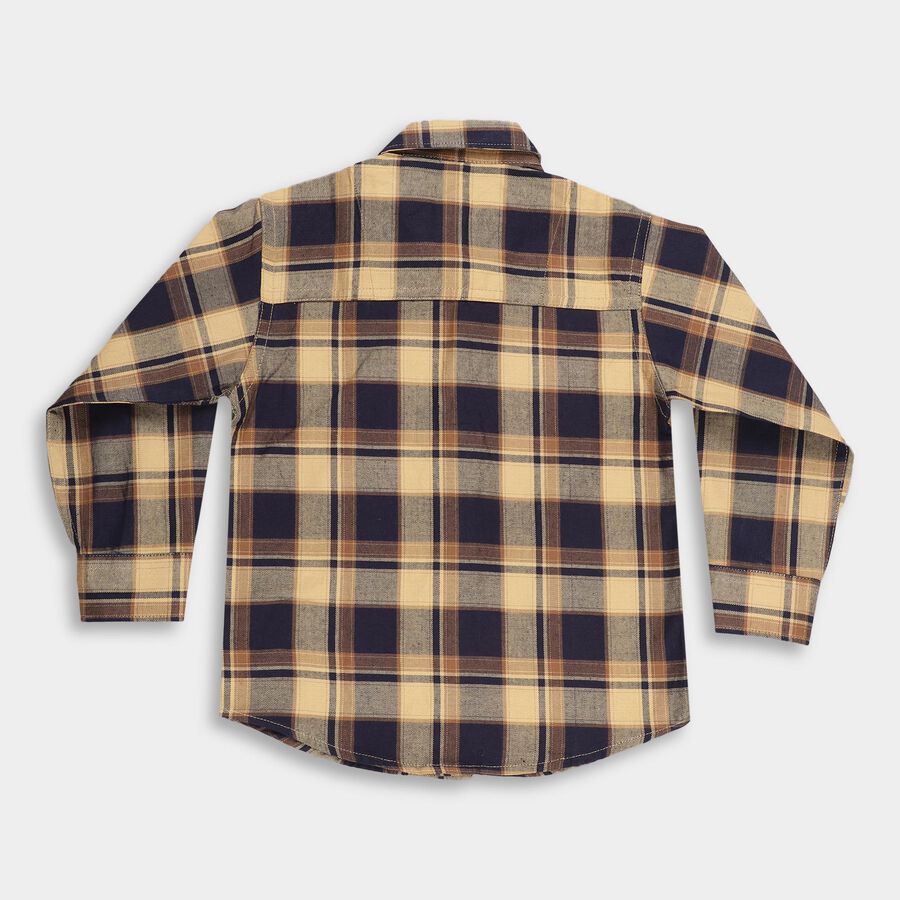 Boys' 100% Cotton Casual Shirt, नेवी ब्लू, large image number null