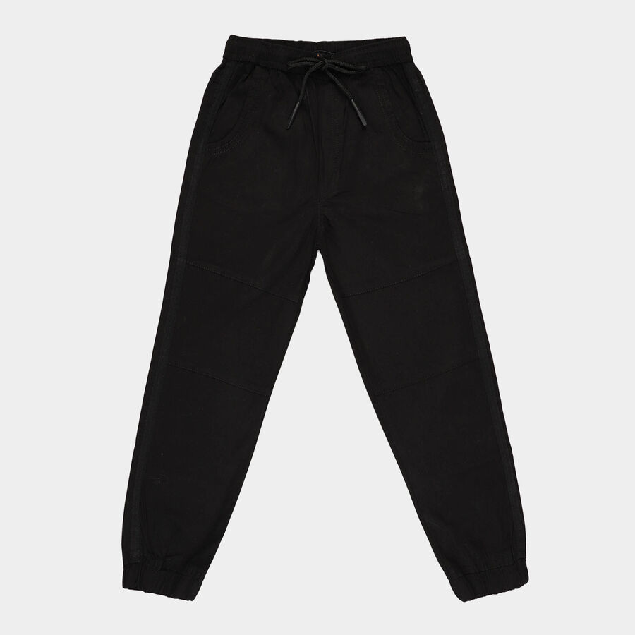 Boys Cotton Joggers, काला, large image number null