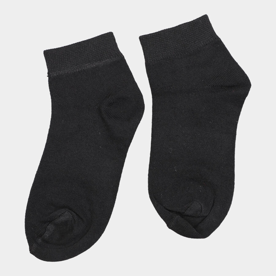 Girls Solid Basic Socks, Black, large image number null