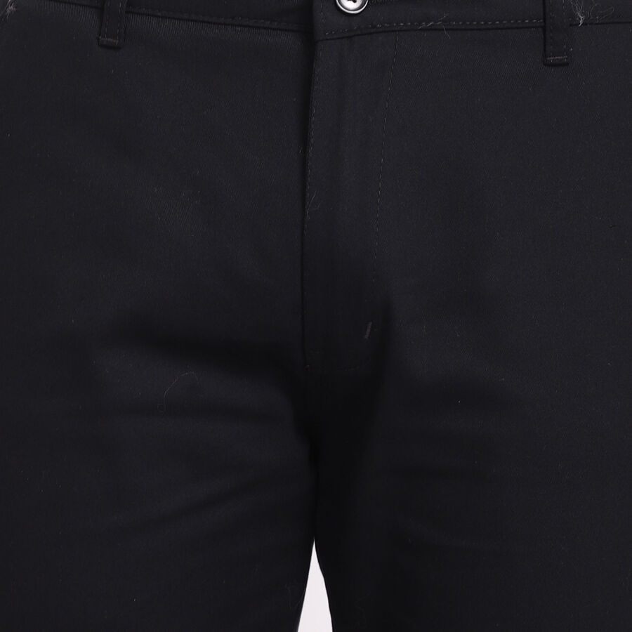 Cotton Solid Trousers, Black, large image number null