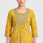 Women's Mustard Embroidered Ethnic Set, Mustard, small