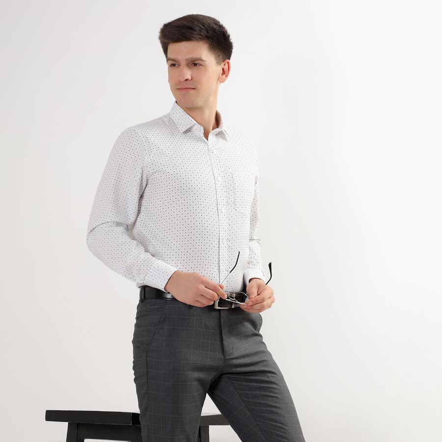Men's White Regular Collar Formal Shirt, White, large image number null