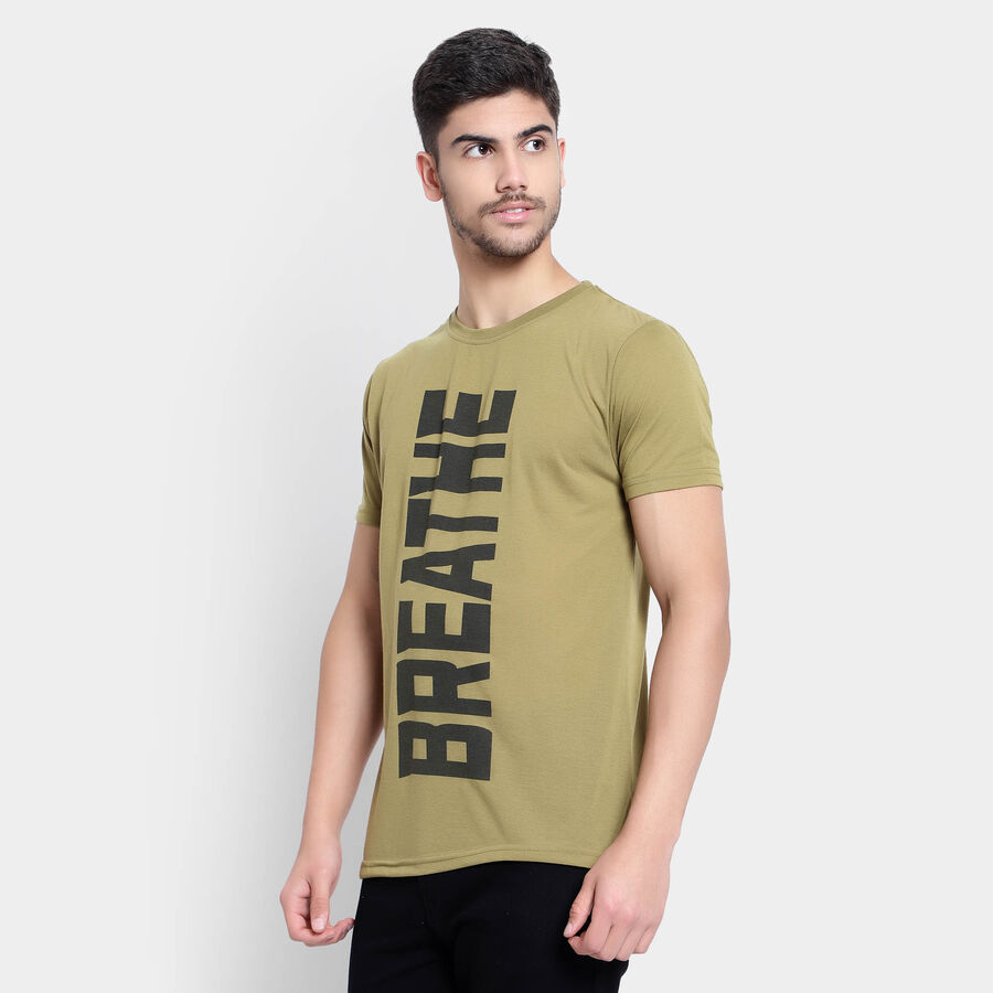Round Neck T-Shirt, Olive, large image number null