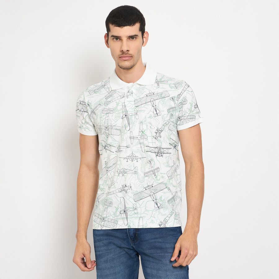 Men's 100% Cotton Collared Half Sleeves T-Shirt , हल्का हरा, large image number null