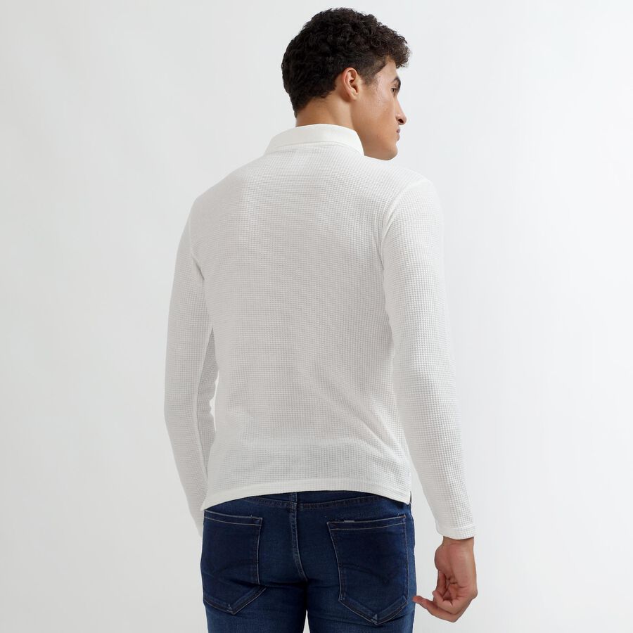 Men's White Polo Neck Classic T-Shirt, White, large image number null