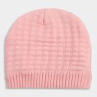 Girls' Soft Pink Textured Winter Cap, हल्का गुलाबी, small image number null