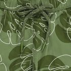 Boys' Tropical Green Cotton Printed Bermuda Shorts, ओलिव, small image number null