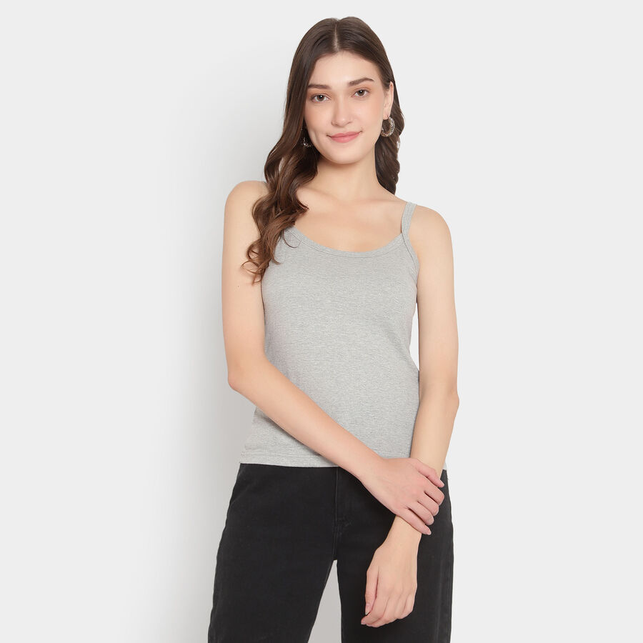 Solid Cotton Slips, Melange Light Grey, large image number null