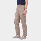 Women's Grey Straight Fit Striped Lounge Pyjama, हल्का ग्रे, small
