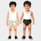 Boys' Off White Regular Fit Printed and Solid Briefs, ऑफ व्हाइट, small