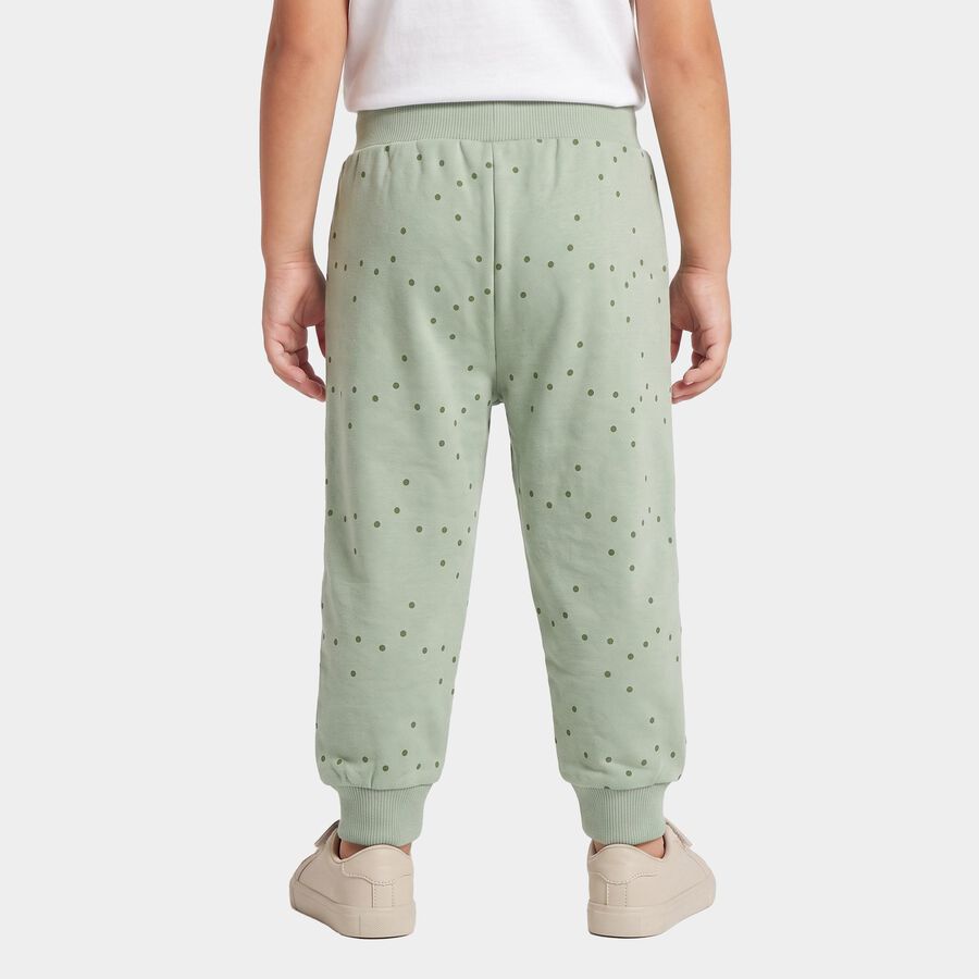 Infants Mint Green Jogger Polka Dot Printed Pyjama, Light Green, large
