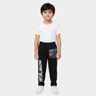 Boys' Navy Blue Straight Fit Graphic Printed Cotton Blend Pyjama, Navy Blue, small
