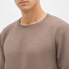 Men's Muted Brown Crew Neck Casual Sweatshirt, Brown, small image number null