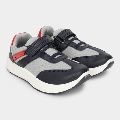 Boys Navy and Grey Velcro Casual Shoes
