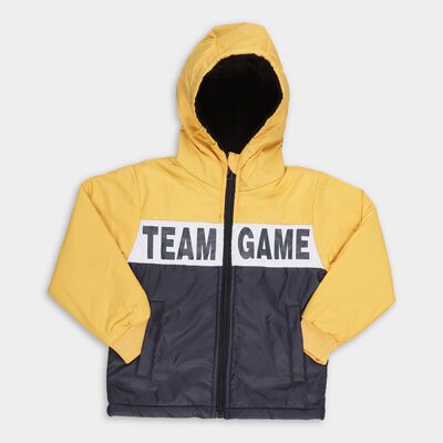 Boys Bright Yellow Hooded Casual Jacket