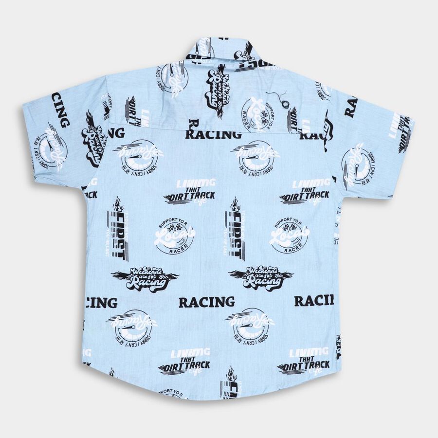 Boys' Cotton Casual Shirt, हल्का नीला, large image number null