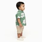 Infants' Olive Cotton Collared Floral Baba Suit, Olive, small