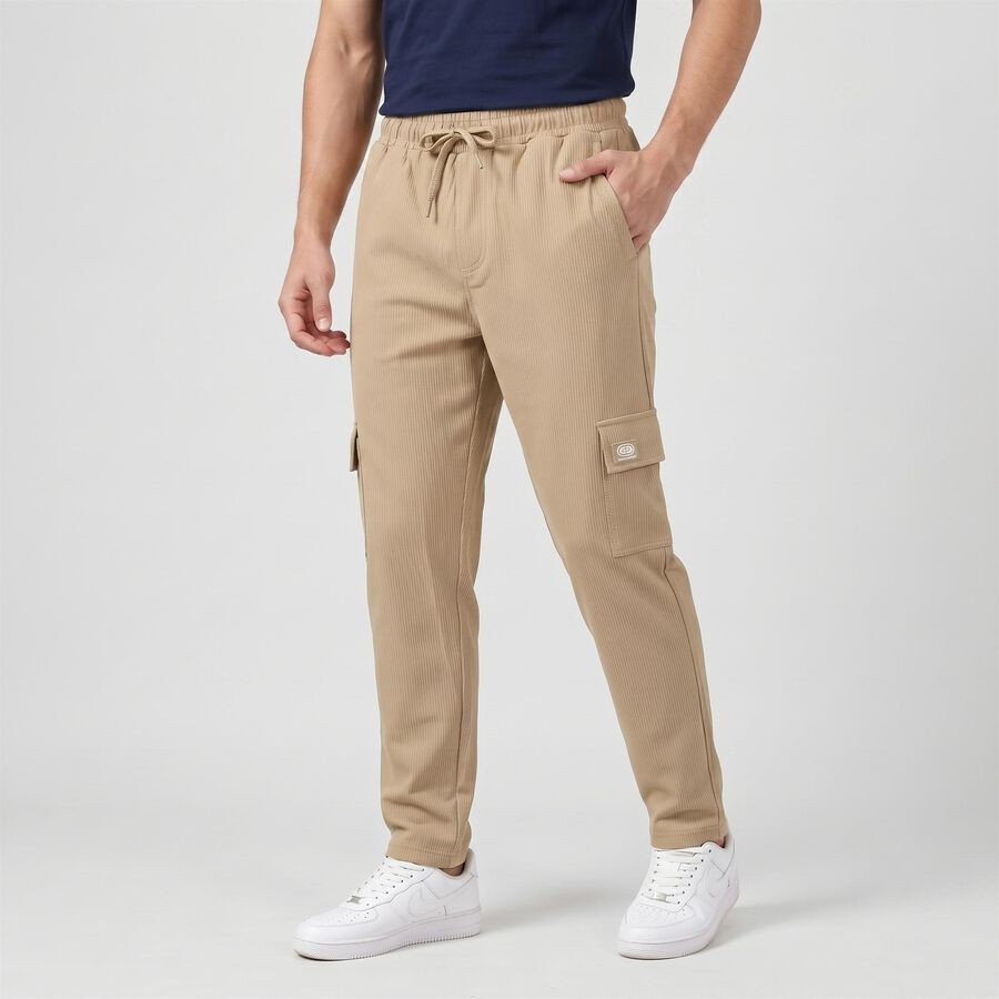 Men's Brown Regular Fit Basic Jogger, Brown, large