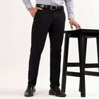 Men's Slim Fit Casual Trousers, काला, small image number null