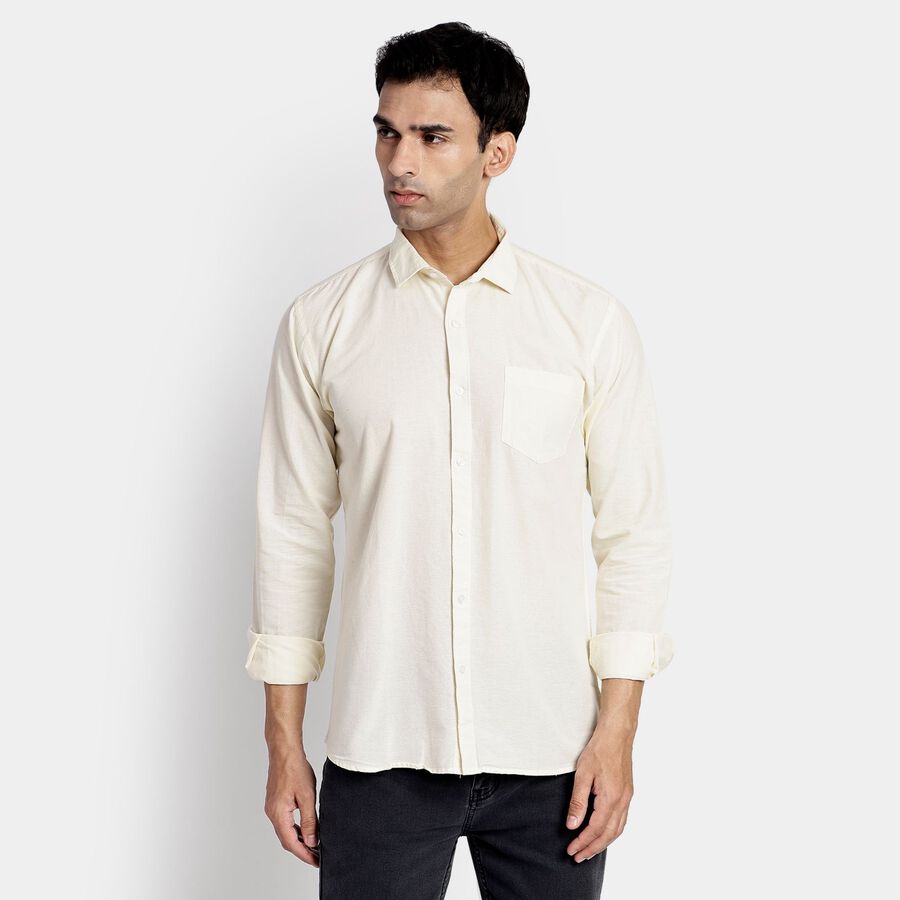 Men's 100% Cotton Casual Shirt, Yellow, large image number null