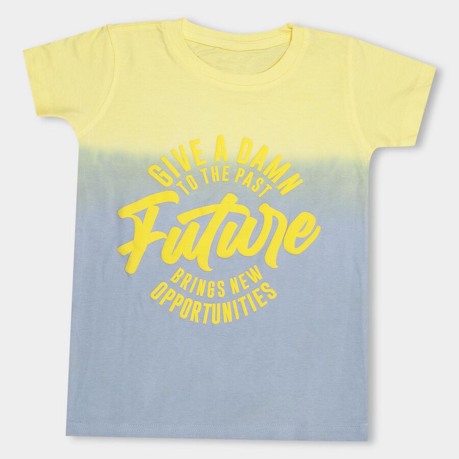 Boys' 100% Cotton Half Sleeves T-Shirt , पीला, large image number null