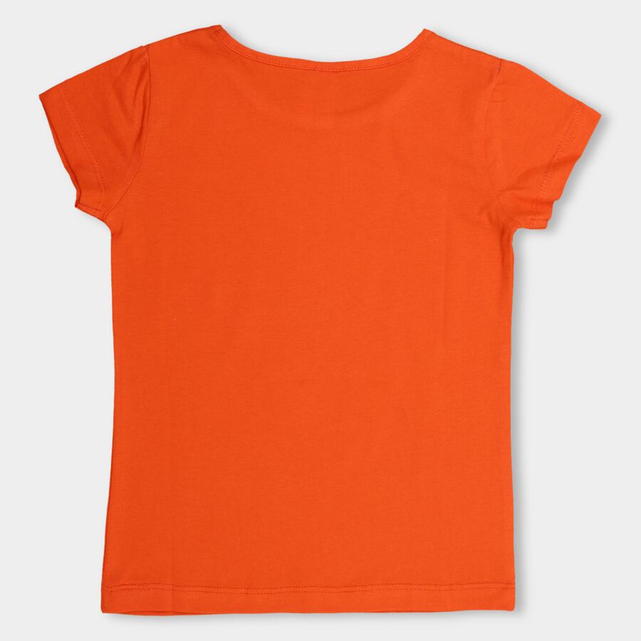 Girls' 100% Cotton T-Shirt , मूँगा (कोरल), large image number null