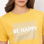 Ladies' Round Neck T-Shirt, मस्टर्ड, small