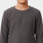 Boys' Grey Long Sleeve Thermal, चारकोल, small