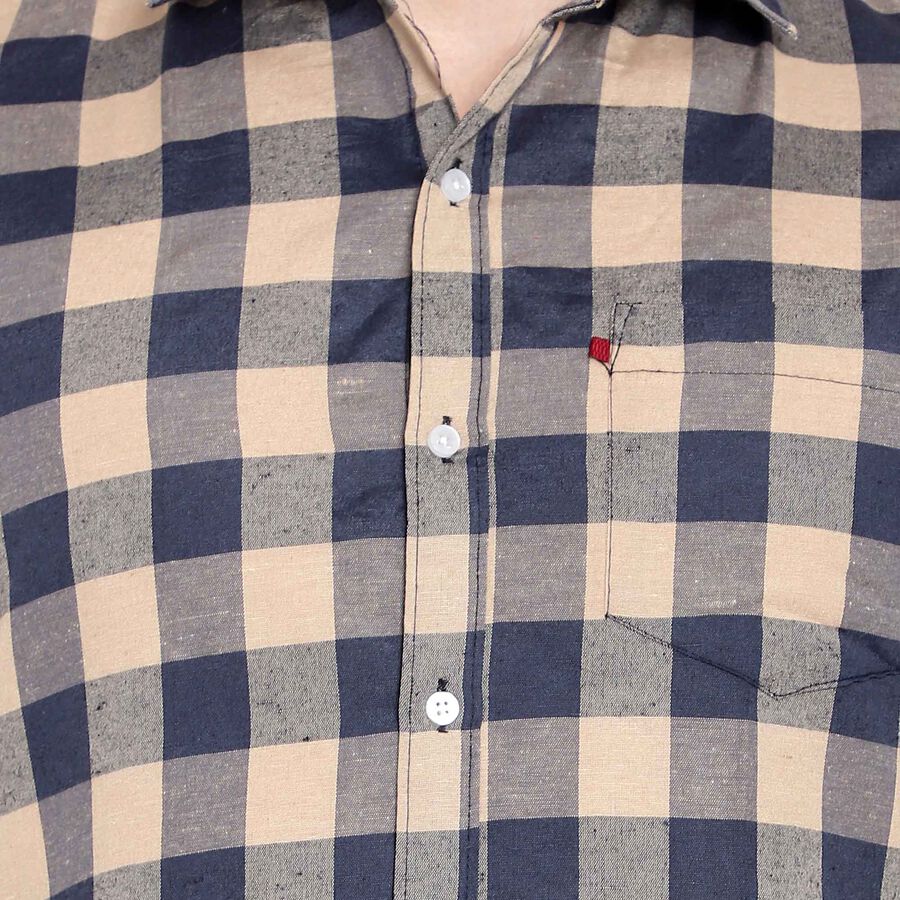 Checks Casual Shirt, Beige, large image number null