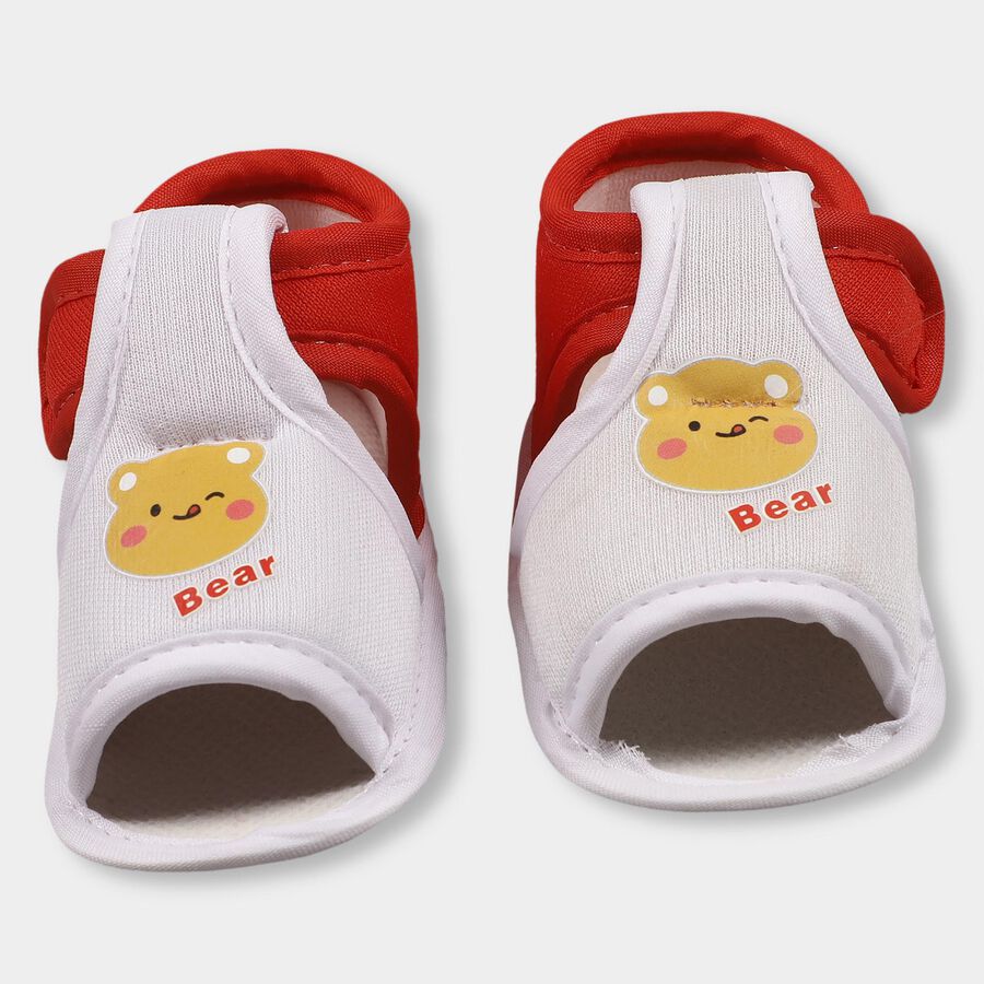 Infants' Soft Cream Plush Booties, White, large image number null