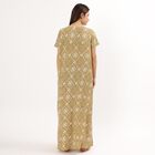 Women's Bright Coral Pink Round Neck Full Length Nighty, Olive, small image number null