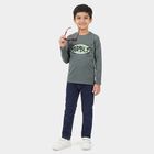 Boys Mid Blue Round Neck Regular Boys T-Shirt, Mid Blue, small