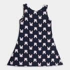 Girls' 100% Cotton Frock , नेवी ब्लू, small image number null