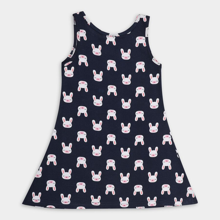 Girls' 100% Cotton Frock , नेवी ब्लू, large image number null