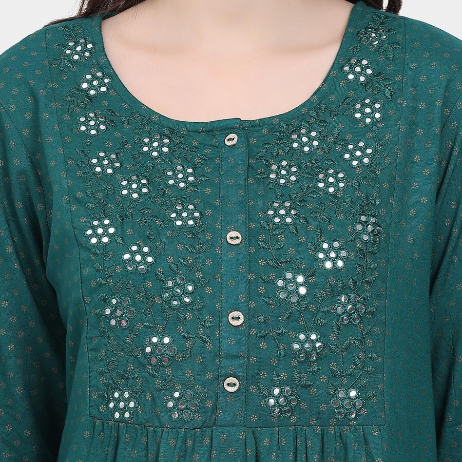 Ladies' Kurta , गहरा हरा, large image number null