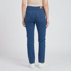 Women's Blue Straight Fit Classic Jeans, Mid Blue, small