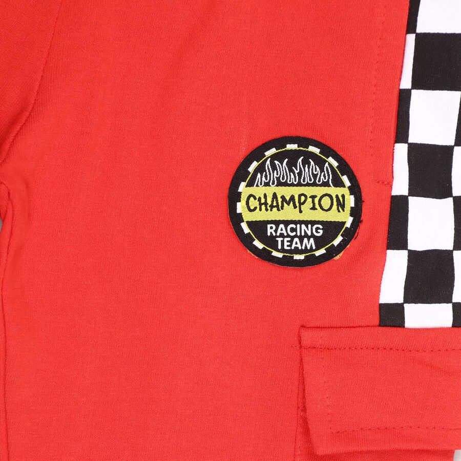 Boy's Cotton Pyjamas, लाल, large image number null